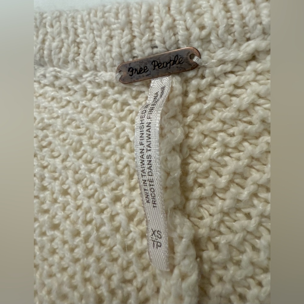 Free People Cream Open-Front Knit Cardigan - Picture 13 of 16